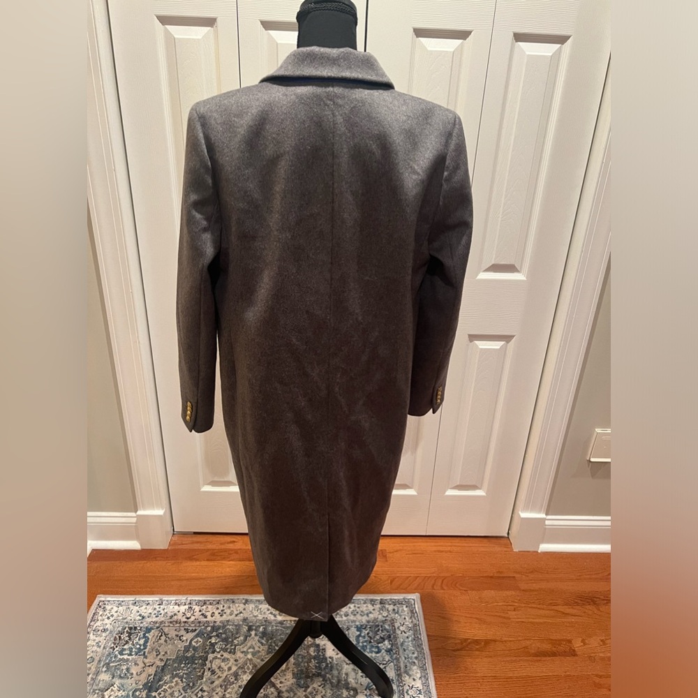 J. Crew Gray Long Coat with Gold Buttons - Picture 11 of 16